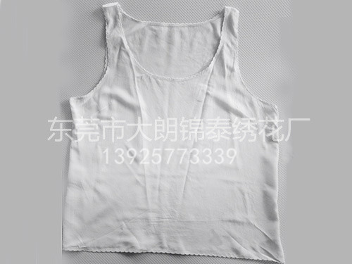 包边荷叶边 白色背心
